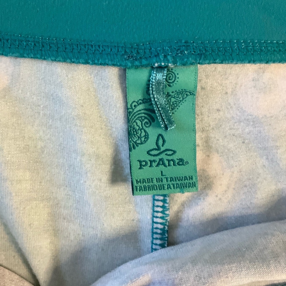 Prana Turquoise Green Paisley Print AboveKnee Stretchy Skirt Womens Size Large - Picture 2 of 7